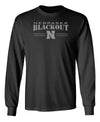 Nebraska Huskers Long Sleeve Tee Shirt - Nebraska Blackout Block N
