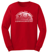 Nebraska Huskers Long Sleeve Tee Shirt - Script Nebraska Basketball