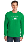 North Dakota Fighting Hawks Long Sleeve Tee Shirt - Full Color Script Fade Primary Logo