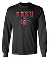 San Diego State Aztecs Long Sleeve Tee Shirt - SDSU Full Color Fade Aztecs Logo