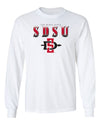 San Diego State Aztecs Long Sleeve Tee Shirt - SDSU Full Color Fade Aztecs Logo