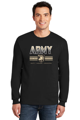 Army Black Knights Long Sleeve Tee Shirt - Army Full Color Fade Primary Logo