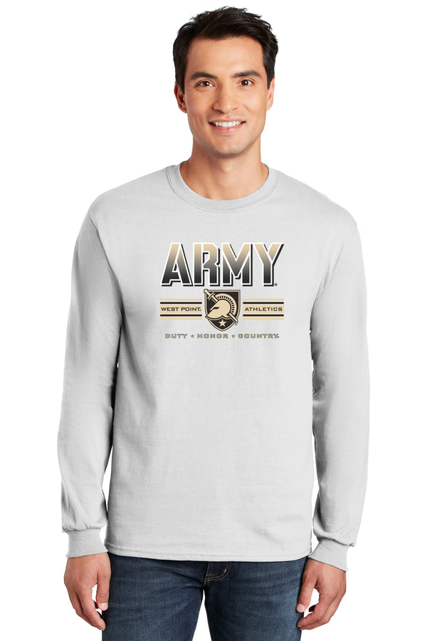 Army Black Knights Long Sleeve Tee Shirt - Army Full Color Fade Primary Logo