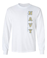 Navy Midshipmen Long Sleeve Tee Shirt - USNA Vertical Navy
