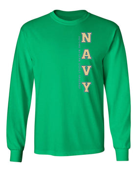Navy Midshipmen Long Sleeve Tee Shirt - USNA Vertical Navy