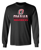 Omaha Mavericks Long Sleeve Tee Shirt - Full Color Fade Omaha
