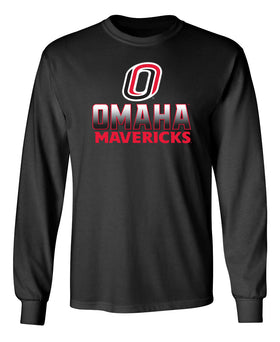 Omaha Mavericks Long Sleeve Tee Shirt - Full Color Fade Omaha