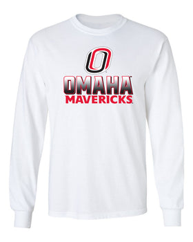 Omaha Mavericks Long Sleeve Tee Shirt - Full Color Fade Omaha