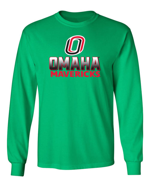 Omaha Mavericks Long Sleeve Tee Shirt - Full Color Fade Omaha