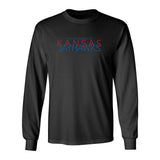 Kansas Jayhawks Long Sleeve Tee Shirt - Overlapping University of Kansas Jayhawks
