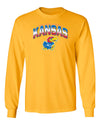 Kansas Jayhawks Long Sleeve Tee Shirt - Full Color Fade Kansas Logo