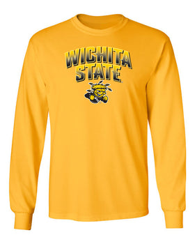 Wichita State Shockers Long Sleeve Tee Shirt - Wichita State Full Color Fade