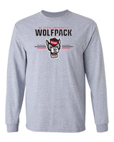 North Carolina State Wolfpack Long Sleeve Tee Shirt - 3-Stripe Primary Logo