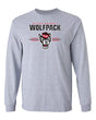 North Carolina State Wolfpack Long Sleeve Tee Shirt - 3-Stripe Primary Logo