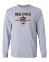 North Carolina State Wolfpack Long Sleeve Tee Shirt - 3-Stripe Primary Logo