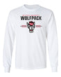 North Carolina State Wolfpack Long Sleeve Tee Shirt - 3-Stripe Primary Logo