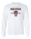 North Carolina State Wolfpack Long Sleeve Tee Shirt - 3-Stripe Primary Logo