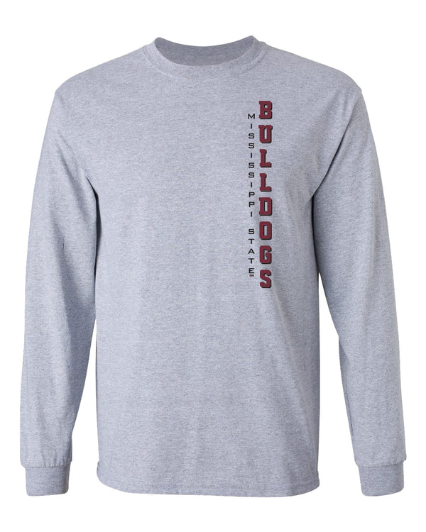 Mississippi State Bulldogs Long Sleeve Tee Shirt - Vertical MSU Bulldogs