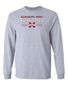 Mississippi State Bulldogs Long Sleeve Tee Shirt - MSU Bulldogs 3-Stripe