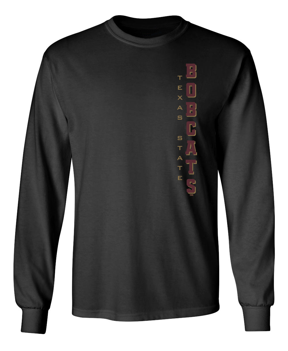 Texas State Bobcats Long Sleeve Tee Shirt - Vertical Texas State Bobcats