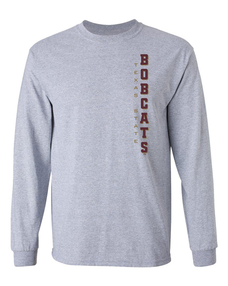 Texas State Bobcats Long Sleeve Tee Shirt - Vertical Texas State Bobcats
