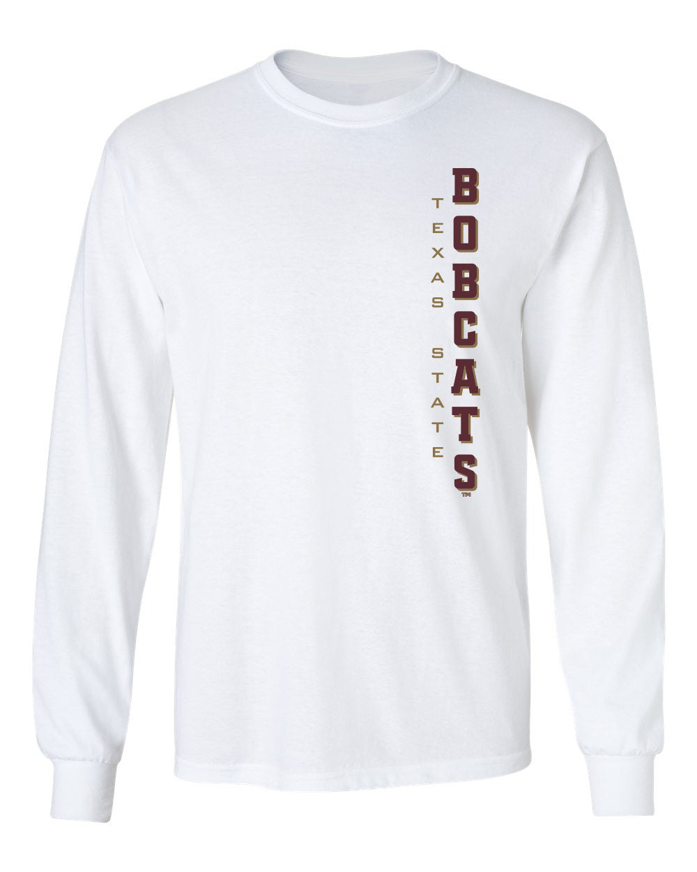 Texas State Bobcats Long Sleeve Tee Shirt - Vertical Texas State Bobcats