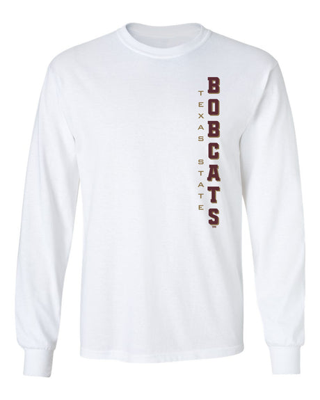 Texas State Bobcats Long Sleeve Tee Shirt - Vertical Texas State Bobcats