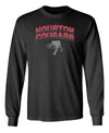 Houston Cougars Long Sleeve Tee Shirt - Full Color Fade with Cougar