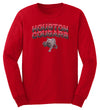 Houston Cougars Long Sleeve Tee Shirt - Full Color Fade with Cougar