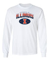 Illinois Fighting Illini Long Sleeve Tee Shirt - Full Color Fade Illinois Arch