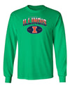 Illinois Fighting Illini Long Sleeve Tee Shirt - Full Color Fade Illinois Arch