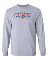 Illinois Fighting Illini Long Sleeve Tee Shirt - Striped Illinois Football Laces