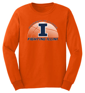 Illinois Fighting Illini Long Sleeve Tee Shirt - University of Illinois Basketball