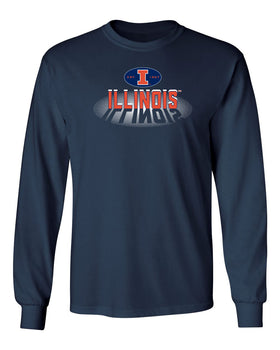 Illinois Fighting Illini Long Sleeve Tee Shirt - Spotlight and Shadow Illinois