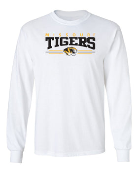 Missouri Tigers Long Sleeve Tee Shirt - Tigers 3 Stripe Head Logo