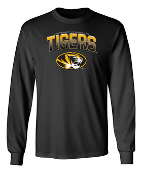 Missouri Tigers Long Sleeve Tee Shirt - Full Color Fade Tigers Logo