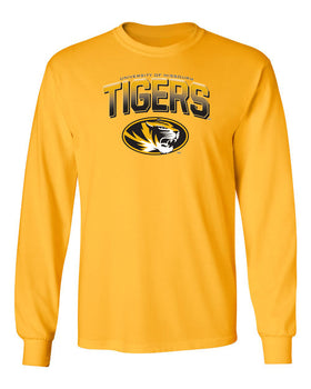 Missouri Tigers Long Sleeve Tee Shirt - Full Color Fade Tigers Logo