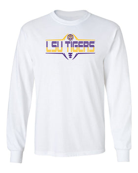 LSU Tigers Long Sleeve Tee Shirt - Striped Tigers Football Laces