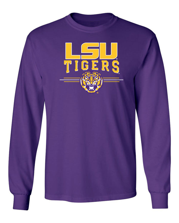 LSU Tigers Long Sleeve Tee Shirt - LSU Tigers 3-Stripe