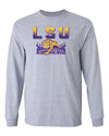 LSU Tigers Long Sleeve Tee Shirt - LSU Tiger Stadium Full Color Fade