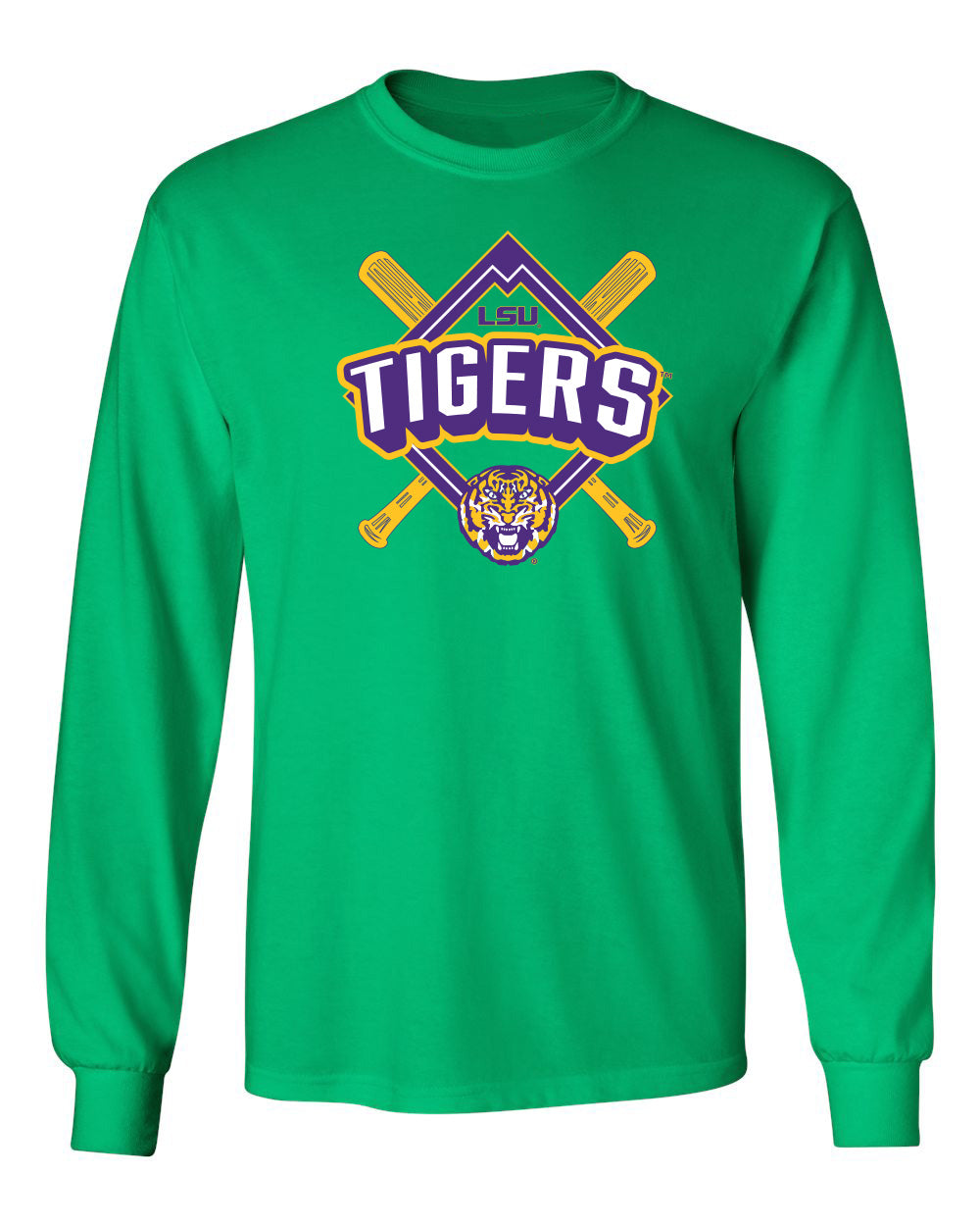 LSU Tigers Long Sleeve Tee Shirt - LSU Baseball Diamond