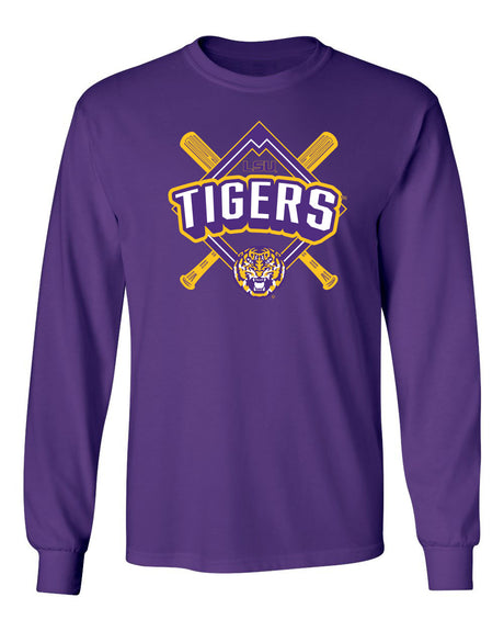LSU Tigers Long Sleeve Tee Shirt - LSU Baseball Diamond