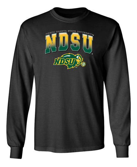 NDSU Bison Long Sleeve Tee Shirt - Full Color NDSU Fade with Logo