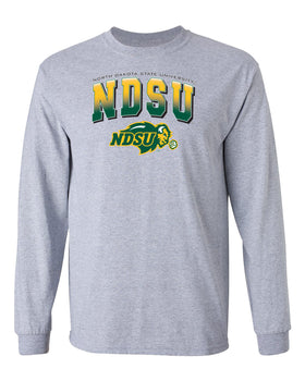 NDSU Bison Long Sleeve Tee Shirt - Full Color NDSU Fade with Logo