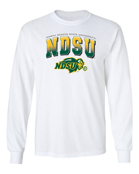 NDSU Bison Long Sleeve Tee Shirt - Full Color NDSU Fade with Logo