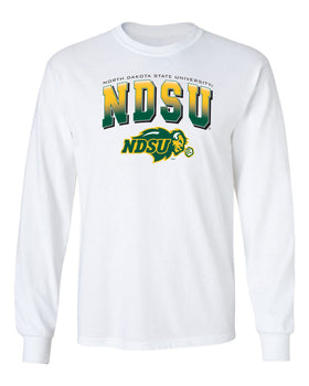 NDSU Bison Long Sleeve Tee Shirt - Full Color NDSU Fade with Logo