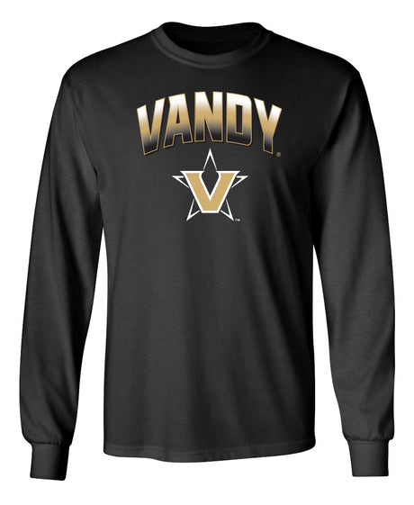 Vanderbilt Commodores Long Sleeve Shirt - Vandy Arch Full Color Fade with Primary