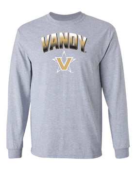 Vanderbilt Commodores Long Sleeve Shirt - Vandy Arch Full Color Fade with Primary