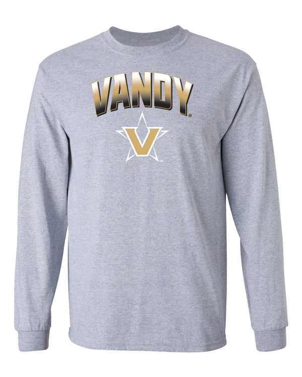 Vanderbilt Commodores Long Sleeve Shirt - Vandy Arch Full Color Fade with Primary