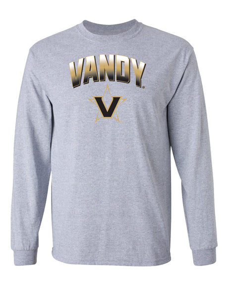 Vanderbilt Commodores Long Sleeve Shirt - Vandy Full Color Arch with Primary